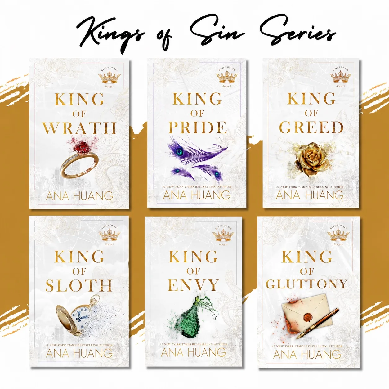 Kings of Sin Series Complete Set of 6 Books by Ana Huang | Paperback Combo cover
